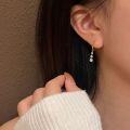 wholesale 925 Sterling Silver Starry Rain Crystal Drop Tassel Earrings with Ear Clasp, Exquisite and Sweet Niche Design, High-End Feeling Ear Hoops for Women-0-1