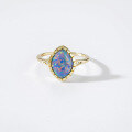 wholesale Gold Plated 925 Silver, Dunli Jewelry New Ins Style Synthetic Opal Women's Ring Source Factory Wholesale-0-1