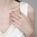 S925 Sterling Silver Full Moissanite Women's Starry Ring, Simple Unisex Band-0-2