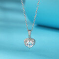 wholesale S925 Sterling Silver Valentine's Day Jewelry Heart Pendant Women's Diamond Zircon Collar Necklace Fashion Pendant Wholesale-0-0