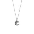 wholesale S925 Sterling Silver Korean Version Ins Niche Design Minimalist Versatile Moon Pendant Vintage Antique Finish Women's Collarbone Necklace-0-4