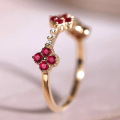 wholesale S925 Sterling Silver Red Elk All-Over Sweet Berry Ring, Women's Cute Chinese Style, Small Niche, Versatile, Personality, Daily Commute-0-5
