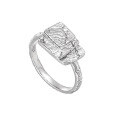 wholesale S925 Sterling Silver Small Niche Minimalist Pleated Square Irregular Texture Design Ring for Women-0-6