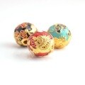wholesale Metal material: Ancient Vietnamese sand gold, Year of the Dragon, cloisonné enamel relief, dragon pearl through-hole bead, DIY accessory bracelet, lucky charm bead-0-1