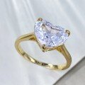 wholesale S925 Sterling Silver New Style High-End Zircon Inlaid Heart Shaped Fashion Versatile Elegant Proposal Ring-0-2