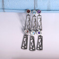 wholesale S925 Sterling Silver Designer Natural Amethyst Earrings, Winter Plum Blossom Colored Gemstone Ear Drops-0-3