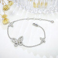 wholesale 18K Gold Plated 925 Sterling Silver Full Moissanite Butterfly Phantom Duet Bracelet for Women-0-2
