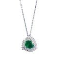 wholesale S925 silver jewelry new simulated emerald 8*10 necklace women's pendant European and American style width 40+5cm-0-4
