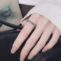 wholesale S925 silver vintage antiqued "Good fortune favors the blessed" coin ethnic minimalist trendy open ring-0-2