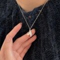 wholesale S925 Sterling Silver Croissant Necklace for Women, Korean New Versatile Style-0-2
