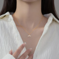 wholesale S925 Sterling Silver Diamond-Studded Fishtail Necklace, Ins Style Design, Elegant Collarbone Chain Necklace for Women Y00329-0-1