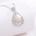 wholesale Pure silver freshwater pearl necklace for women, versatile and unique design, perfect as a gift for girlfriend's mother, elegant and minimalist jewelry-0-0