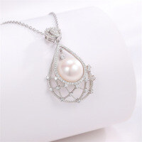 wholesale Pure silver freshwater pearl necklace for women, versatile and unique design, perfect as a gift for girlfriend's mother, elegant and minimalist jewelry-TL006373>925 silver