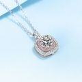 wholesale S925 silver necklace for women, plated with two-tone rose gold and set with Moissanite simulated diamond, fashionable collarbone chain, perfect gift for girlfriend-0-2