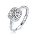 wholesale S925 Silver Genuine D Color Moissanite Ring, 1 Carat, Engagement Wedding Proposal Couple Women's Ring, Colorfast-0-35