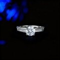 S925 Sterling Silver Moissanite Ring, 1 Carat Women's Closed Band, Cross-border Wholesale-0-4