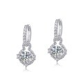 wholesale S925 Sterling Silver New Minimalist Moissanite Earrings for Women, Fully Set with Colored Gemstones, High-End Earrings, European and American Luxury Fashion-0-4