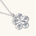 wholesale Metal material delicate and high-end moissanite necklace for women, simple and elegant internet-famous camellia collarbone chain with small fresh petal pendant-0-1