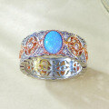 wholesale Rose Gold Plated 925 Silver Inlaid 5*7 Opal Blue Purple Ring for Women Live Stream Xiaohongshu-0-2