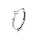 wholesale S925 Metal Star LOVE Open Ring Korean Dongdaemun Minimalist Heart Five-Point Star Fashion Versatile-0-6
