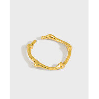 wholesale S925 Sterling Silver Korean Dongdaemun Style Ins Irregular Texture Ring for Women-K Gold [No. 11/Adjustable] Opening adjustable