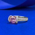 wholesale S925 Silver New Style 70 Carat Pink Sapphire Ring Exquisitely Sweet Princess Style Fresh and Delicate Live Broadcast Item-0-1