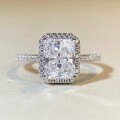 S925 Sterling Silver 7x9mm Radiant Cut High-Carbon Zircon Ring for Women, Direct from Manufacturer-0-5