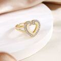 wholesale S925 silver heart-shaped ring electroplated in gold, new style,wedding rings-0-2