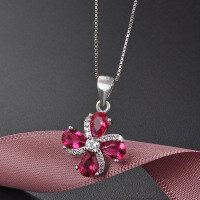 wholesale S925 Sterling Silver Light Luxury Style Four-Leaf Clover Pendant for Women with Inlaid Diamond Zirconia Small Collar Necklace Pendant Wholesale-Single Pendant - Without Chain>925 Silver