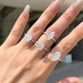 wholesale S925 Sterling Silver Cross-Border Live Streaming Women's Ring, Small and Niche, Light Luxury, Fashionable, High-End, Ice-Cut 8A Zircon Ring for Women-0-1