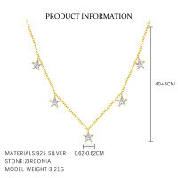 wholesale S925 Sterling Silver Star And Moon Zircon Earrings For Women, Fashionable And Versatile-A4095-Gold 925 Silver