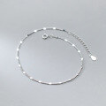 wholesale S925 Silver Ankle Bracelet Japanese Minimalist Small Silver Plate Single Chain Sweet and Elegant Ankle Jewelry S4432-0-2