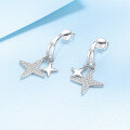 wholesale PT950 gold-plated S925 sterling silver ear stud with moissanite star-shaped earrings, sweet and cute, a live-streaming bestseller-0-1