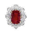 wholesale GRC Lab-Grown Ruby, High-Carbon Diamond, Gold-Plated 925 Silver Floral Ring with Rose Cut for Women-0-4
