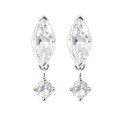 Sterling Silver Minimalist Moissanite Waterdrop Dangle Earrings-0-3
