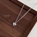 wholesale S925 Sterling Silver Korean-style Love Zircon Necklace For Women, Minimalist Star Pendant-0-6