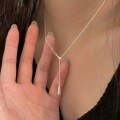 wholesale S925 Sterling Silver Pendant Water Drop Necklace for Women, Xiaohongshu Viral Choker with High-End Design Collarbone Chain-0-1