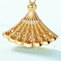 wholesale S925 Sterling Silver Chinese-style Hollow Fan Pendant Choker Necklace, Small Skirt Pendant Women's Unique Design Jewelry-0-2