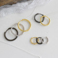 wholesale S925 Sterling Silver Plated Gold Geometric Hoop Earrings for Women, Versatile INS Style-0-1