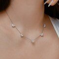 wholesale S925 Sterling Silver Cross-Border New Women's Necklace, Exquisite Connected Heart Design, Small and Minimalist, Luxurious High-End Sense Choker for Women-0-1