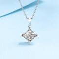 wholesale PT950 platinum-plated S925 silver square moissanite pendant necklace for women, Valentine's Day gift-0-0