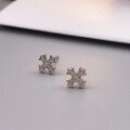 wholesale S925 Sterling Silver Fashion Minimalist Full Diamond Cross Stud Earrings, Niche Design for Daily Commute and Versatile Style, Ideal Gift for Best Friend-0-2