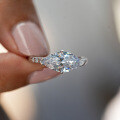 S925 Silver Moissanite Marquise Shape 1 Carat Women's Ring-0-2