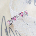 wholesale S925 Sterling Silver Pink Gemstone Ring with Sparkling Effect, Factory Direct Ins-style Ring-0-1