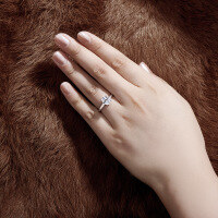 wholesale S925 Sterling Silver, Free Shipping [Clearance Ring] Women's Double-Layer Stackable Moissanite-Inspired Ring with a Luxurious High-End Feel-P style [clearance free shipping] &gt; US size 6.5