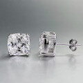 wholesale S925 Sterling Silver 9*9mm Fat Square High-Carbon Diamond Stud Earrings for Women, Hot Selling on AliExpress-0-2