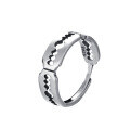 wholesale S925 Sterling Silver Retro Distressed Dark Style Blade Ring Hip Hop Street Fashion Unisex Index Finger Ring-0-4