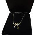 wholesale Sterling Silver S925 Exquisite Full Diamond 3D Bow Necklace for Women, Korean Style Minimalist Design Collarbone Chain Valentine's Gift-0-4