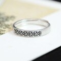 wholesale S925 Sterling Silver Small Floral Tail Ring Summer Pinky Pastoral Style Creative Student Gift Index Finger Unset Open Adjustable Ring for Women-0-3