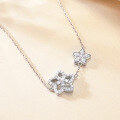 wholesale S925 Sterling Silver European and American Designer Minimalist Star Necklace, Unique Small Pendant Collarbone Chain for Women, Versatile Wholesale-0-4